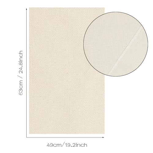 Image of 2 PCS Tufting Cloth Punch Needle Fabric, Punch Needle Cloth, Embroidery Fabric, Monks Cloth for Punch Needle Embroidery Rug Hooking, Punch Needle Frame, 26.4 x 19.7 Inch