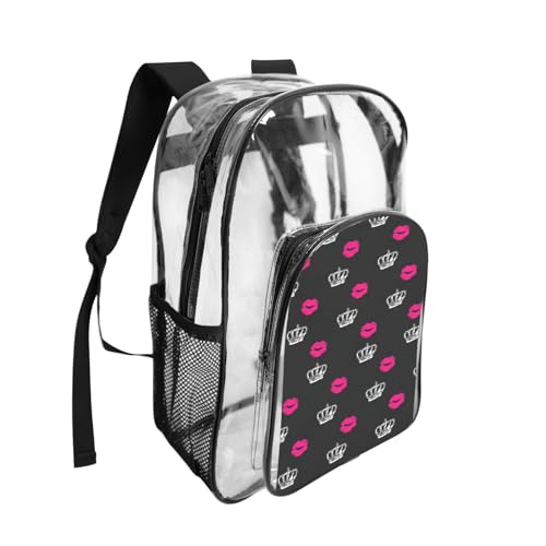 Sac transparent couronne imprimé grand modèle imperméable