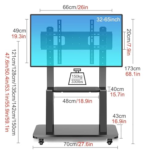 Soporte móvil universal para TV con ruedas y estructura metálica miniatura 2