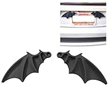 Bat Wings License Plate Decor - Personalized License Plate Added Decoration for Cool Car Front Plates and Back Plates - Wings for Decorative License Plates - Black Sparkle, 7 Inches, 1 Pair