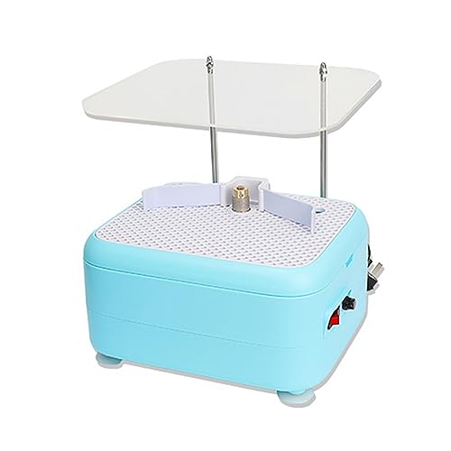iDili AC110V Diamond Grinding Machine Small Multifunctional Glass Ceramic Grinding Table 270x220MM DIY Hobby Grinder with Baffle (Blue Color)