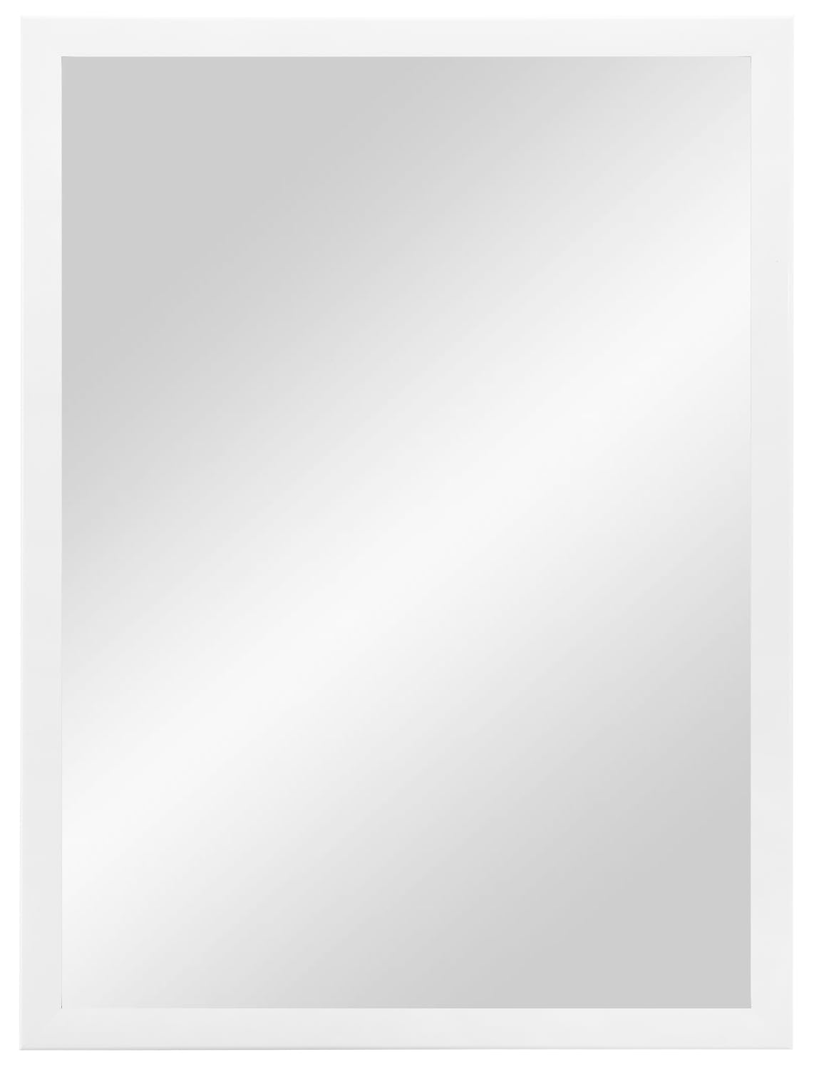 PrimeLuxe Espejo de pared de 80 x 100 cm (dimensiones exteriores) en color blanco mate, color y tamaño a elegir, espejo de cuerpo completo, espejo de baño y pasillo, con marco de madera, fabricado en
