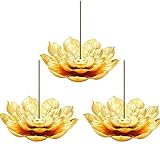 SKMIHJL 3Pcs Lotus Alloy Metal Incense Holder Lotus Stick Incense Burner Incense Holder for Stick/Co