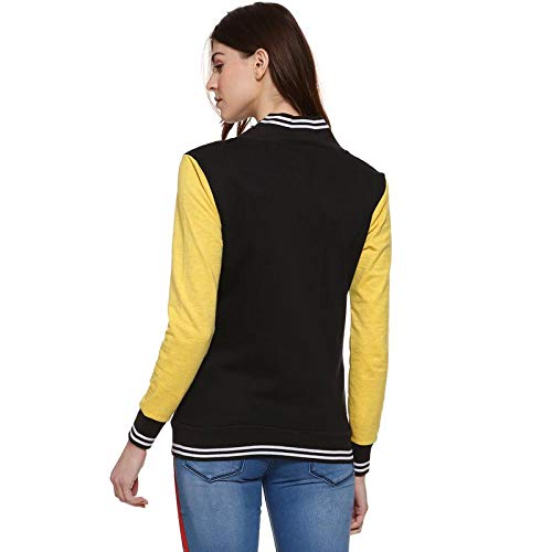 Image of PINACOLADA Women's Colorblock Sweatshirt with Ribbed Hem for Casual Wear | Low-High Neck | Long Sleeve | Button Closure | Cotton Sweatshirt Crafted with Comfort Fit for Everyday Wear