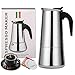 Produktbild Espressokocher Induktion Geeignet | 2, 4, 6, 9, 12 Tassen | Edelstahl Moka Pot Espresso Kaffeemaschine Herd | Alu-frei Mokkakanne Espressokanne | mit 100 Stück Papierfilter, 12 Tassen(600ml)