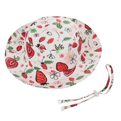 Sombrero de sol para bebé ajustable con protección UPF 50+ para niños rojo 3