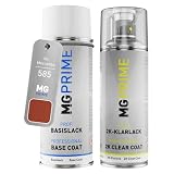 MG PRIME Vernice per auto Kit bombolette spray 2K per Mercedes 585 Altrot/Mesa Red Bomboletta a spruzzo vernice di base 2 componenti vernice trasparente