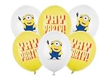 Globos de Minions de 30 cm, juego de 6 unidades, globos para helio o aire, globos de látex, decoración para fiestas con Mel & Yay Party! Diseño para cumpleaños infantil, juego de globos, decoración de