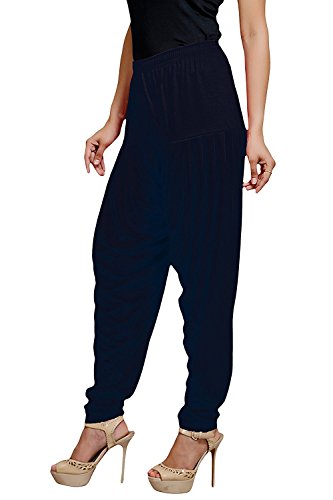Women's Cotton Spandex Patiala Pants – Stretchable Ethnic Bottom Wear with Pleats for Casual & Traditional Outfits (Navy)4