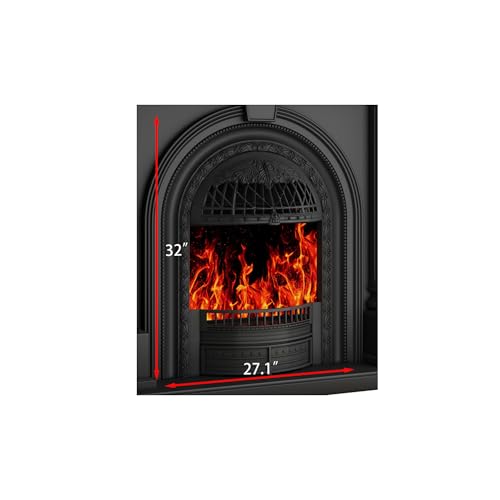 Image of Black Birdcage Electric Fireplace Insert with Realistic Logs Flames, Overheating Protection,Electric Fireplace Heater with Remote Control, Adjustable Heater for Bedroom