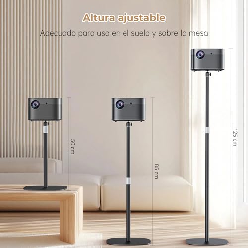 Miniatura 2 de Polesto Soporte De Proyector De Metal, Altura Ajustable 50-125cm Con Rotación De Ángulo De 360 , Ahorro De Espacio, Soporta Hasta 5 Kg, Compatible Con Proyectores, Cámaras, Videocámaras Y Más
