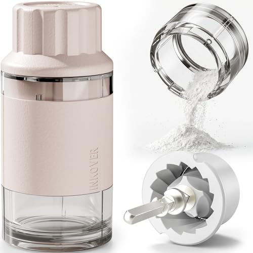 Image of GAONLY Ceramic Core Small Pill Crusher Fine Powder -Manual Pill Grinder for Elderly & Pets, Free Twist-to-Grinder for Arthritic Hands, Crushes Meds /Vitamins to Fine Powder (Pink)
