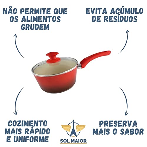 Panela com Revestimento Cerâmico 20cm 4,5mm Vermelha Class Home