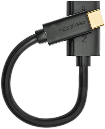 deleyCON USB-C na USB-A Adapter Kabel OTG - USB C Męski na USB A Żeński - do Komputera PC Laptop Tablet Smartfon 20 cm - Czarny