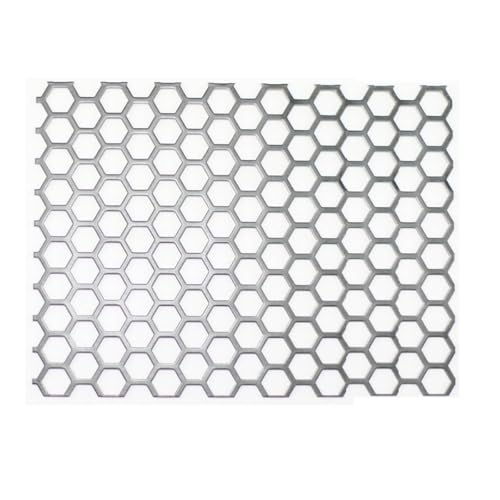OEVXZDCIR 304 Stainless Steel Perforated Sheet Hex Hole Metal Mesh Plate Decorative Panel for Air Vent Grille Filter Guard Furniture DIY Outdoor Use(Dia 10mm,25 * 35 * 0.1cm)