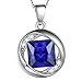 Aurora Tears Gioielli Settembre Birthstone Sapphire Ciondolo in Argento Sterling 925 Collana 18" DP0029S