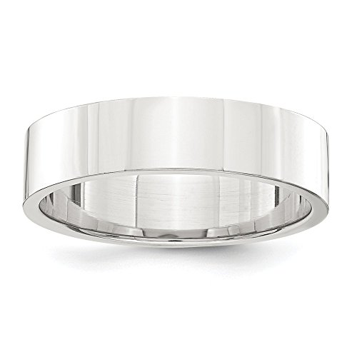 Jewels By Lux Sterling Silver Rhodium-plated 5mm Flat Band