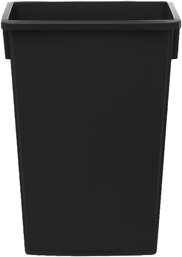 23 Gallon Black Rectangular Plastic Commercial Trash Can