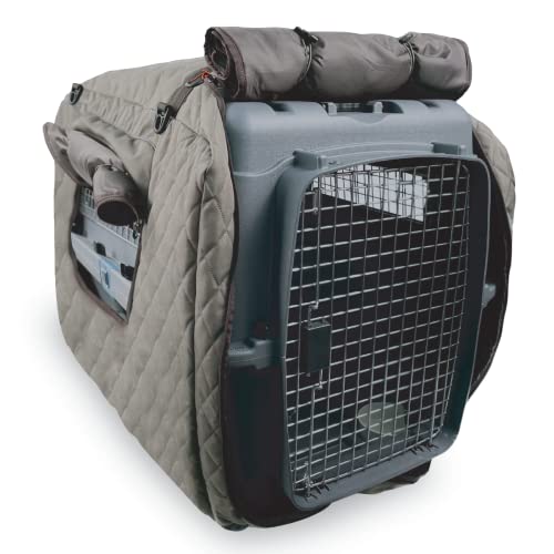 Black Sierra X Large Insulated Dog Crate Kennel Cover, Insulated Quilt Stitching With Side Accessory Zipper Pockets, Durable Windproof, Heavy Duty Fabric #TOP2