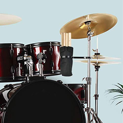 TIMESETL Drumstick Holder for Drum Set Clamp Clip on Drum Stick Holder Canvas Bag, Container for Multi Pair Up to 12 Pairs