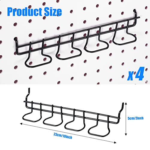 Coume 4 Pieces Pegboard Pliers Holders, Stainless Steel Pegboard Hooks Accessories Shelving Display Hooks Multi Ring Tool Holders Four Tool Multi Tool Organizer Racks For Shop Store Supermarket thumb #1