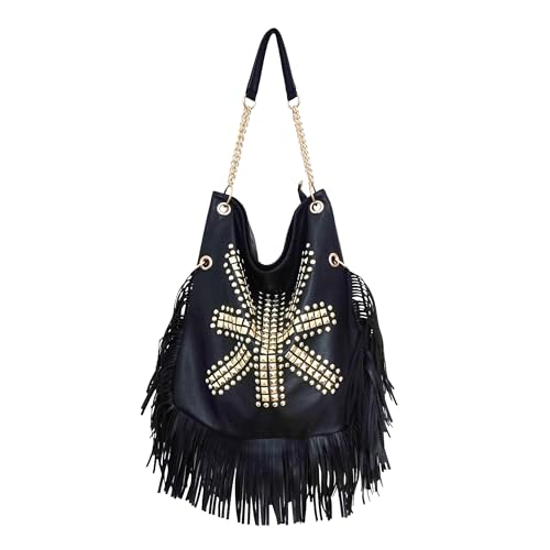 Sac besace à franges avec fermeture éclair sécurisée pour ranger vos essentiels