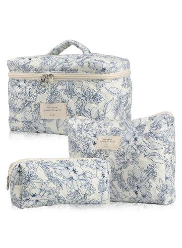 Set of three soft cotton makeup bags - Z10