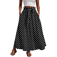 Mintreus Women's High-Waisted Maxi A-Line Skirt w/ Tie Waist (Various) only