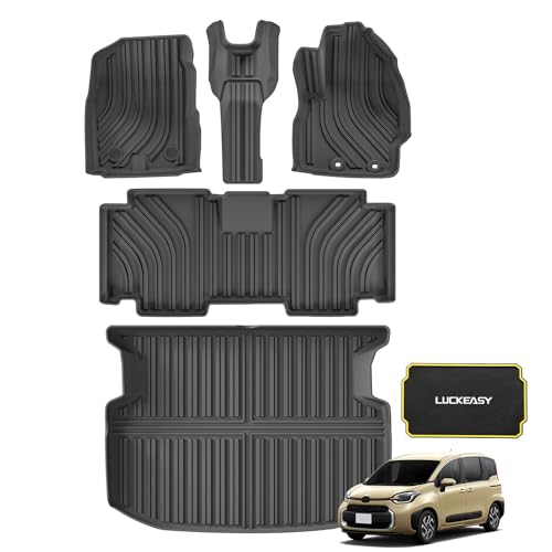 LUCKEASY 新型シエンタ 10系 MXP 5人乗り用 フロアマット+ラゲッジマット 3Dフロアマット SIENTA MXPL10G MXPL15G MXPC10G R4.8-現行 車種専用設計 立体カーマット セカンドマット トランクマット TPE素