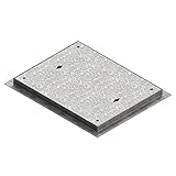 Solid Galvanised Steel Manhole Cover | 600 x 450mm Opening | Sealed & Locking Metal Drain Cover Outdoor | Flush Top Solid Outdoor Manhole Drain Cover | 5 Tonne Loading