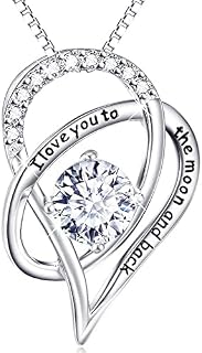 IBBY GIFTS FOR HER Engraved Necklace I Love You to the Moon and Back Birthday Gifts for Girlfriend Wife Valentines Day Presents for Her Mum Daughter Auntie Nanny Women Jewellery