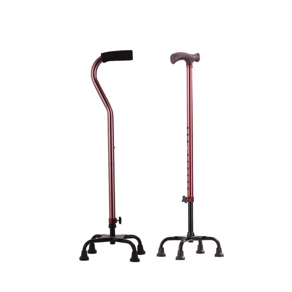 GCX- Muletas for Ancianos Bastón Cuadrangular Muletas Gruesas De Acero Inoxidable for Ancianos Bastón Antideslizante Liviano Ajustable Firma (Color : B)