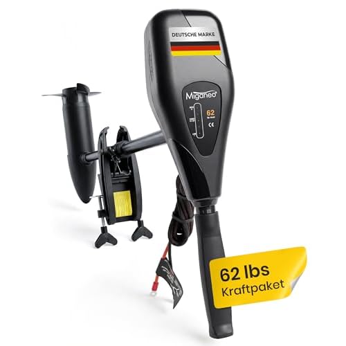 terena Miganeo Aussenborder Elektromotor 62 lbs -2006kg Schubkraft 696 Watt mit Batterie LED -12 Volt 28,2kp salzwassertauglich