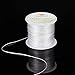 Pandahall 1 Roll 0.8mm White Elastic Stretch Polyester Jewelry Bracelet Elastic String Cord (60m/Roll)