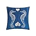 Throw Kissenbezüge Vintage Seepferdchen-Ozean-Blau-Reihen-Seestrand-Thema Zierkissenhülle Quadrat Kissen-Bezug Bedruckt Throw Kissenbezüge Für Sofa, Bed, Schlafzimmer, 45X45Cm