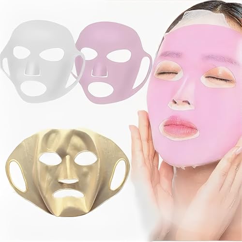 BEPSYOM 3 pezzi maschera di bellezza, maschera facciale in silicone, Maschera di bellezza idratante, viso idratante, pellicola protettiva per il viso, cerotto di bellezza per il viso