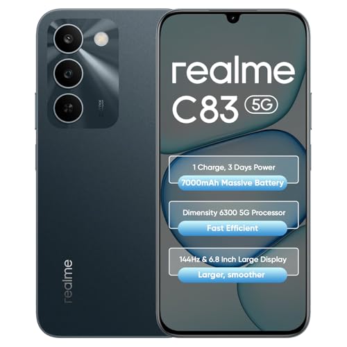 realme C83 5G Smartphone 7000mAh Mega Battery, 6.8-Inch & 144Hz Immersive Ultra Smooth Display, Dimensity 6300 Processor, IP64, Military Grade Durability, 4 + 64GB, Sprouting Green, Android 16 view 1