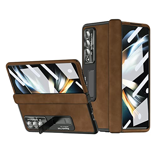 Housse marron pour Samsung Z Fold 3 idéale pour le travail et les voyages
