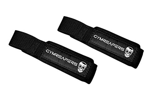 Gymreapers Lifting Wrist Straps For Weightlifting, Bodybuilding, Powerlifting, Strength Training, & Deadlifts - Padded Neoprene With 18" Cotton (Black) #TOP2