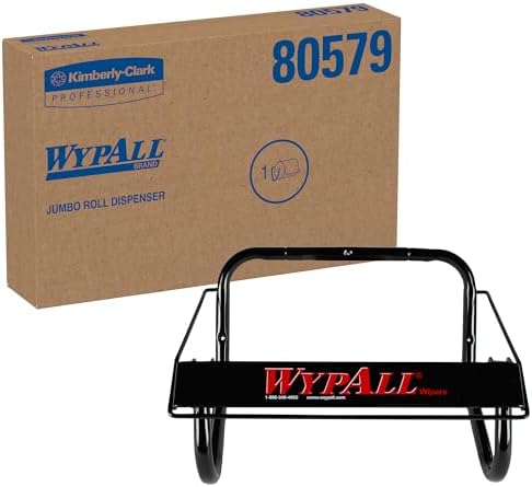 WypAll Jumbo Roll Wiper Dispenser, Wall Mounted Delivery, Black (80579)