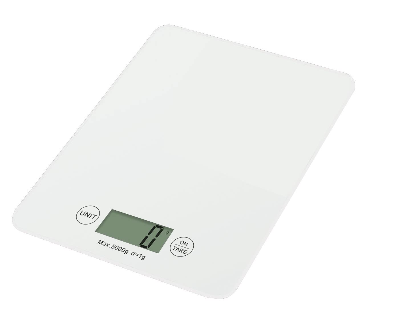 K7912 Botón táctil Función tara 9/IL: Pantalla LCD Oz/oz/ml Sistema de sensor de extensométrico de alta precisión Plataforma de vidrio templado Escala electrónica de cocina 5kg