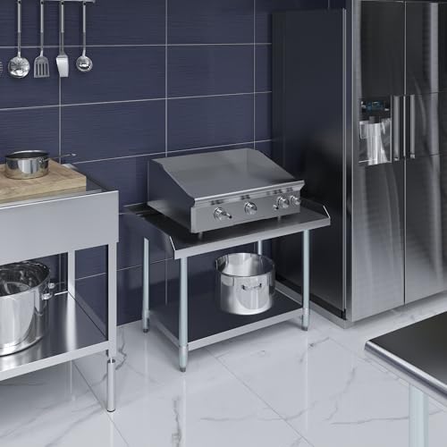 Image of AmGood Stainless Steel Equipment Stand - Heavy Duty, Commercial Grade, with Undershelf, NSF Certified (24 inch Width x 36 inch Length)
