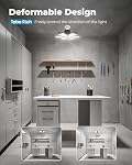 2 Pack LED Garage Lights, 18000LM 6500K Shop Lights with 6 Adjustable Panels, Ceiling Light for Garage Workshop Warehouse Basement