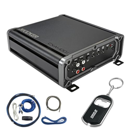 Kicker CX Series 46CXA4001T Mono Subwoofer Amplifier and 46CK8 Amp Wiring Kit and DIAS Keychain