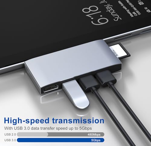 Surface Pro 6/5/4 Docking Station - Surface Pro Hdmi Adapter 4K@30Hz HDMI Port Converter, USB 3.0, USB 2.0 Hub, SD & TF/Micro SD Memory Card Reader Microsoft Surface-Pro 6/5/4 Accessories Dongle - Image 5