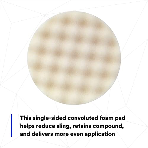 3M Foam Compounding Pad, 05723, Single Sided, Flat Back, Hook And Loop, 8 In (203.2 Mm), 2 Pads/Bag #TOP2