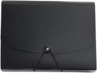 Carpeta Organizador de archivos de papel de gran tamaño A4, carpeta de archivos de capacidad, clasificación de expansión multicapa, bolsa de almacenamiento, carpeta de escritorio Top File(Negro)