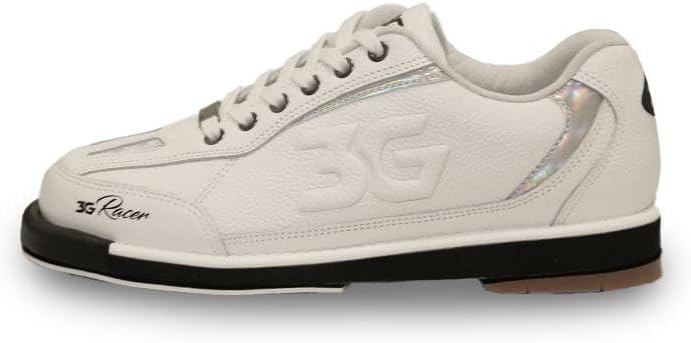 900 Global 3G Men's Racer Right Hand Wide Bowling Shoes - White/Holo 7.5 Wide