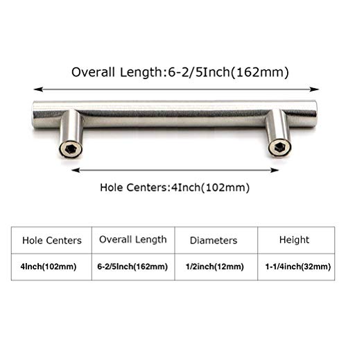 Homdiy 15 Pack Brushed Nickel Cabinet Pulls Drawer Handles Cabinet Hardware Stainless Steel Cabinet Handles 4In Hole Centers Cupboard Pull Drawer Pulls, 201Sn #TOP1