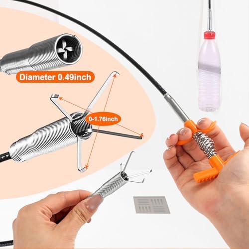 63inch Drain Clog Remover 1 pcs Drain Snake Hair Remover (2 pcs) Drain Spring Unblocker (1 pcs) Cleaning Brush (2 pcs), Hair Catcher Drain Auger Cleaner Tool Set For Toilet, Kitchen Sink, Bathroom Tub - 4